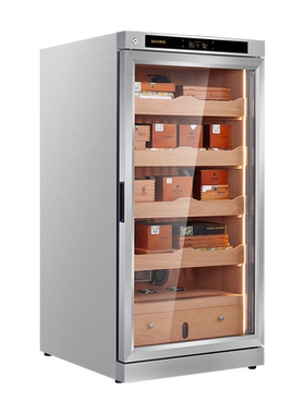 Raching/美晶雪茄柜恒温恒湿柜小钢炮家用雪松木不锈钢雪茄保湿柜