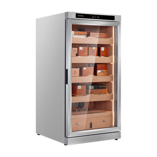 Raching/美晶雪茄柜恒温恒湿柜小钢炮家用雪松木不锈钢雪茄保湿柜