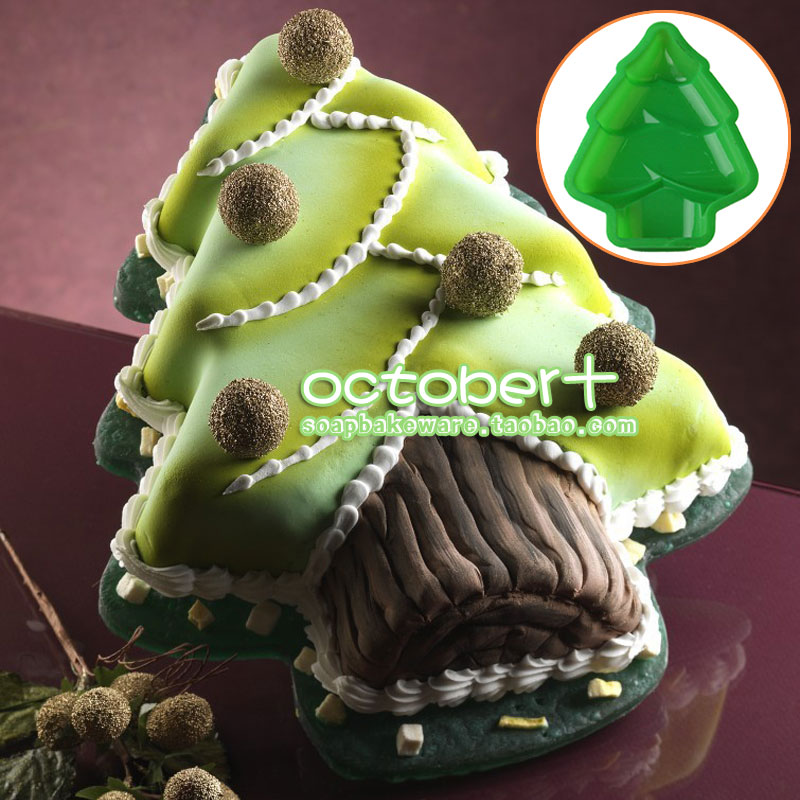 Non-Stick Silicone Mold Christmas Tree Mini Cake圣诞树烤箱模