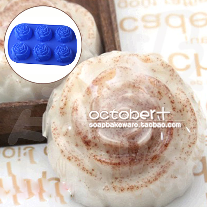 6 Rose Fancy Stylish Flexible Silicone Mould蔷薇花微波炉模具