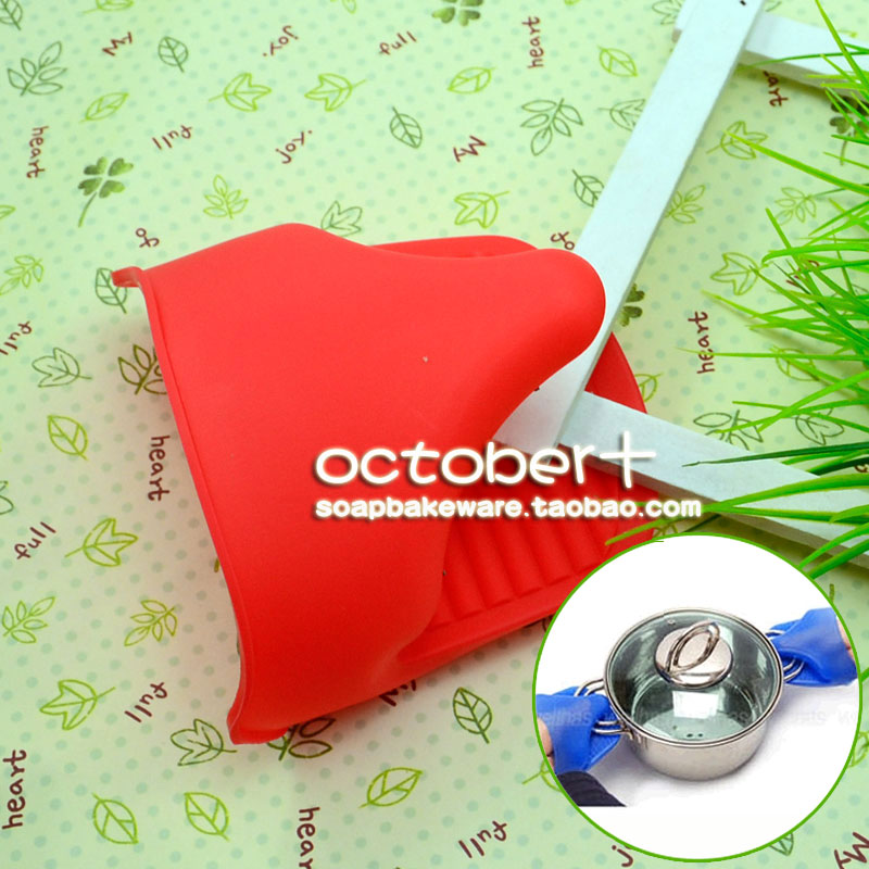 觅爱馆微波炉硅胶隔热手套防烫手套耐高温烤箱手套大拇指造型