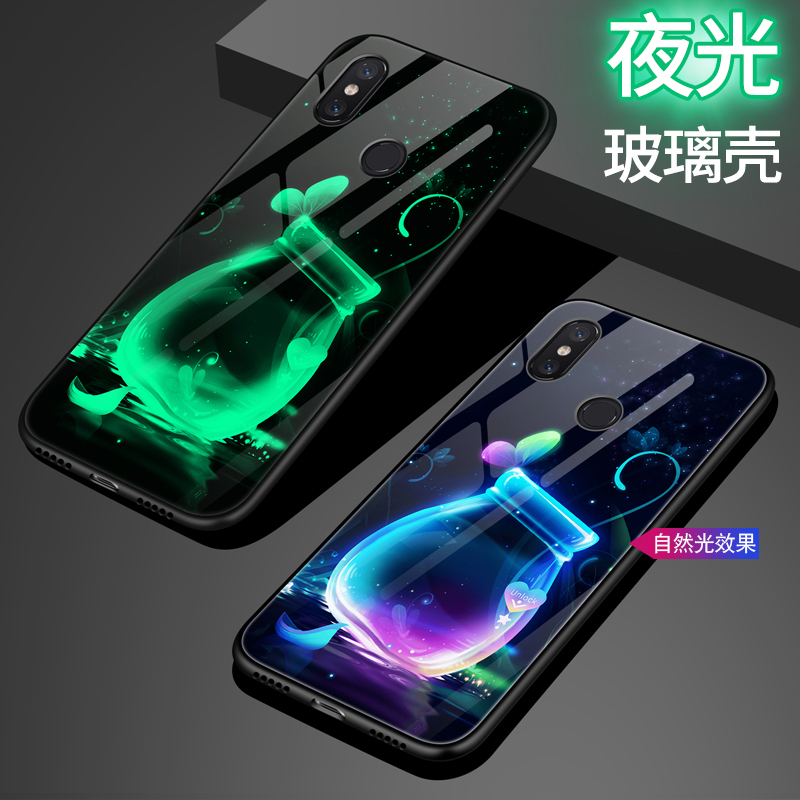 5.88寸小米8Se手机壳XM8代夜光玻璃mi8全网通ml8se个性mi8探索版