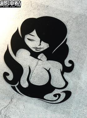 魅影车贴 sexygirl摩登女郎汽车摩托车电摩死飞改装反光贴防水贴