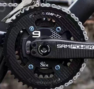 SRM PM9 功率计公路车牙盘曲柄 Carbon Ti EVO盘片盘钉12速