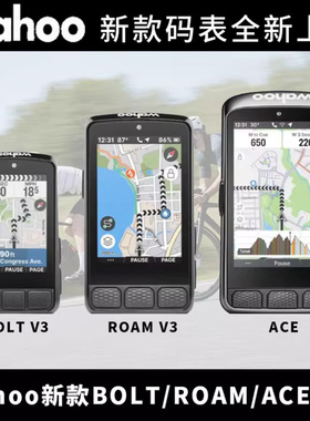 新款 WAHOO ELEMNT ACE ROAM BOLT v3码表彩屏公路自行车GPS功率