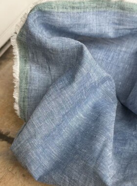 进口品质细支纱双色混纺亚麻棉面料夏款亚麻布上衣连衣裙柔软不透