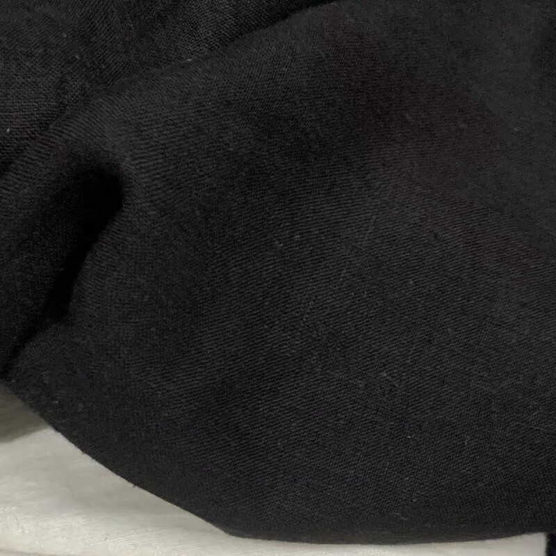 定制款纯亚麻布柔软舒服黑色亚麻裤子连衣裙布不透夏天亚麻布