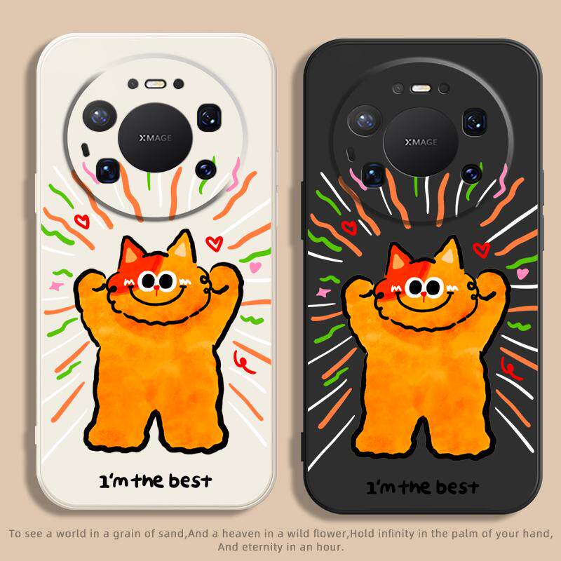 适用于华为MATE80PRO手机壳可爱自信猫咪70AIR磨砂硅胶MATE60全包MATE50不顶膜Pura80新款70情侣60p防摔软壳