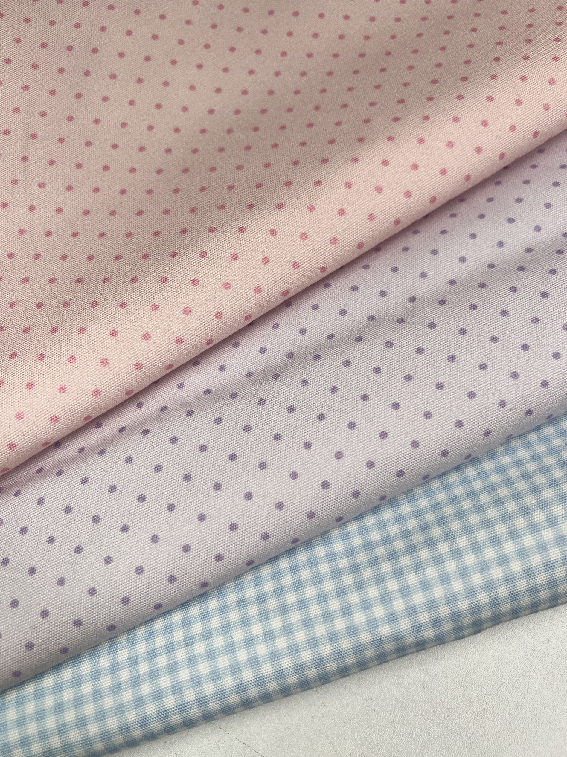 波点格子 数码印花 全棉8安帆布 手工DIY  面料