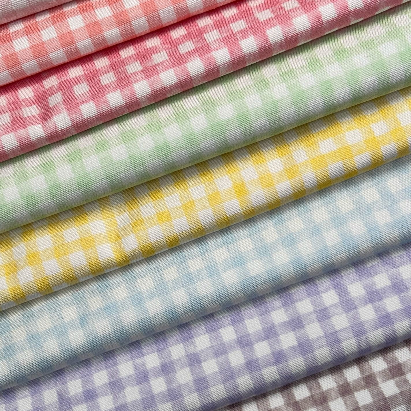 8色5mm水彩格子  全棉8安帆布 手工包包 宠物窝 DIY  面料图片