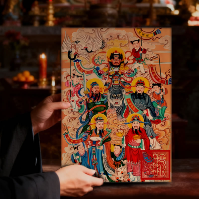 慈风阁招财进宝财神爷贴画年画