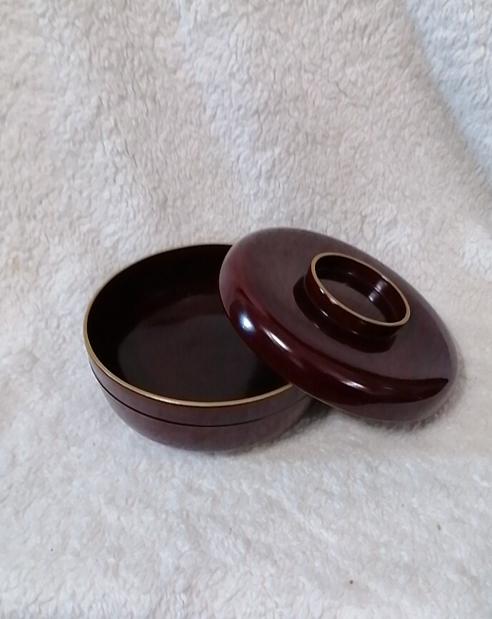 清货早期木胎漆器碗盖碗手工125-130mmx60mm