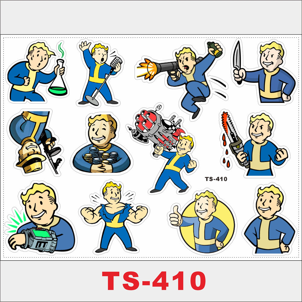 12张辐射 卡通贴纸 行李箱滑板ipad玩具保温杯贴纸