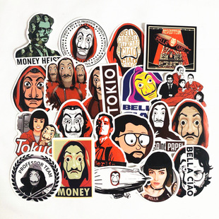 50张美剧纸钞屋手机壳电脑DIY装饰贴纸行李箱笔记本头盔汽车贴画