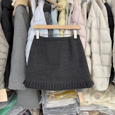 加厚呢料半身裙女2025新款秋冬韩系洋气百搭高腰A字显瘦短裙子002