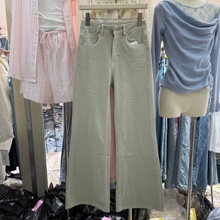 喇叭裤 高腰通勤百搭拖地长裤 6916 女薄款 显瘦四面弹紧身微喇牛仔裤