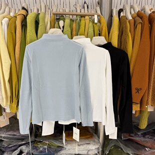 秋冬基础款纯色百搭长袖羊绒打底衫女半高领宽松直筒弹力上衣0815