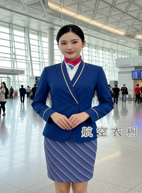 真品南航空姐女乘务员制服显瘦气质职业套装酒店美容院服务员工服