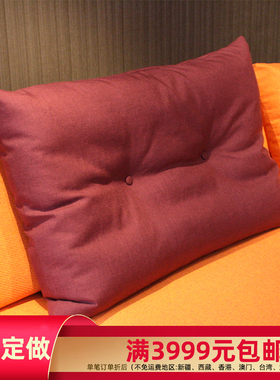 靠垫加工定制 时尚紫色羽绒长方形沙发垫 软包垫 现代简约抱垫