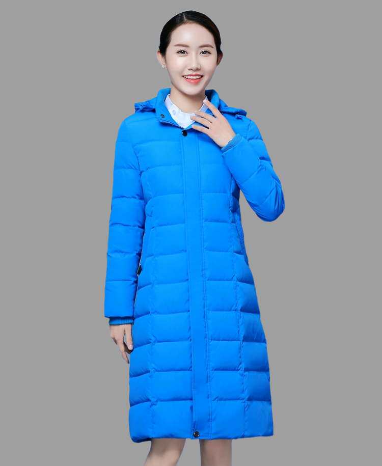 간호사 다운 재킷 면 작업복 긴 겨울 따뜻한 옷 병원 간호사 두꺼운 겉옷 흰색 오리털 후드