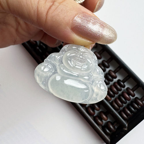 种老缅甸老坑冰种白月光翡翠佛公