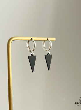 Hi Onion原创梦幻银河小众纯银耳钉耳扣黑白撞色情侣耳环极简高级