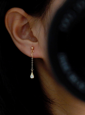 《好春光》原创小众迷你精致水滴耳线无耳洞蚊香盘耳夹百搭耳环