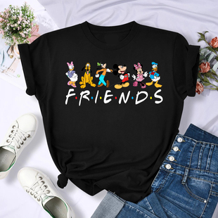 Freidns Mouse T shirt 2023新款卡通米奇老鼠短袖T恤男女情侣装