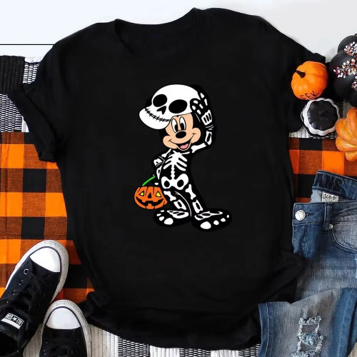 Halloween Mouse Tshirt 可爱米奇南瓜万圣节T恤男女休闲节日衣服