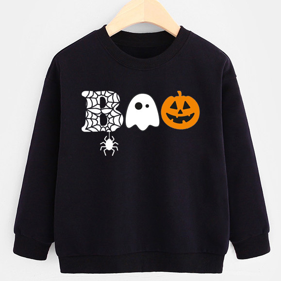 Halloween Sweater Kids 万圣节南瓜卡通幽灵儿童长袖卫衣外套衫