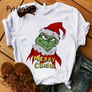 T恤情侣装 Grinch 热播电影圣诞怪杰绿毛怪格林奇印花短袖 shirt
