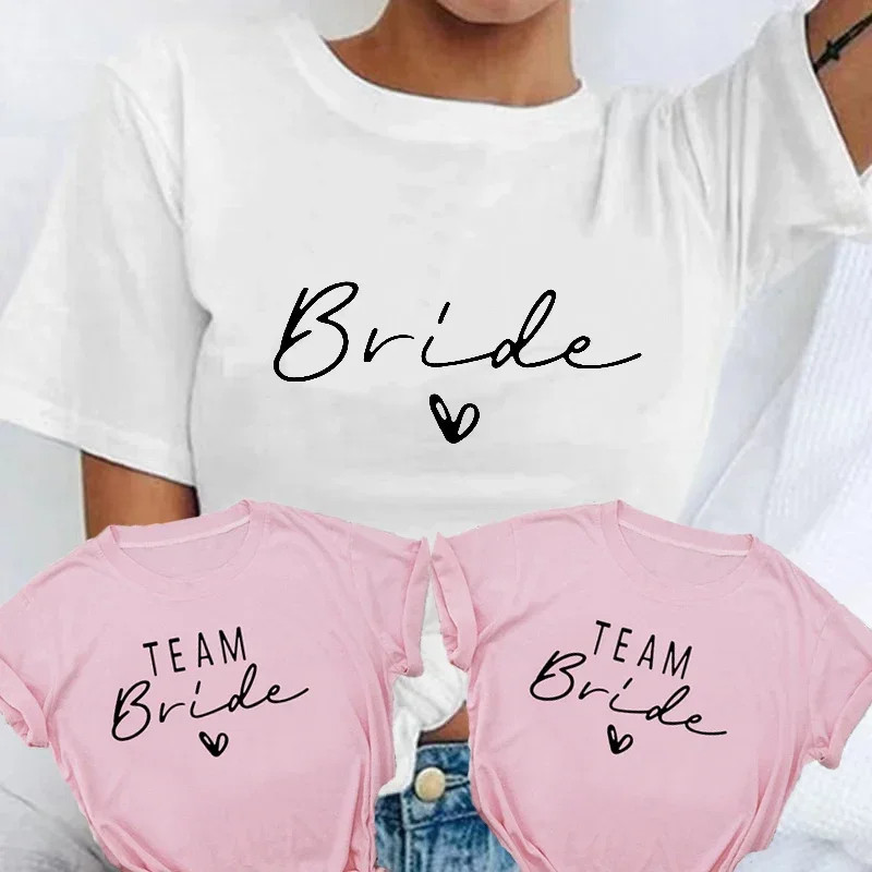 Team Bride T shirt 伴娘团服装个性女士简约清新短袖T恤伴娘服