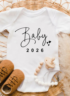Baby 2026 Babysuit 2026年的宝宝印花爬服哈衣夏纯棉短袖连体衣