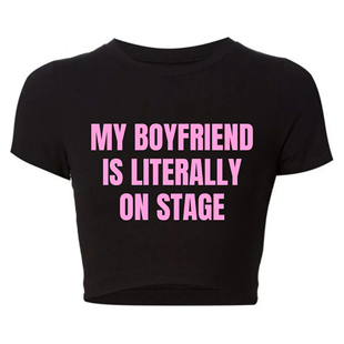 Liferally 性感露脐T恤女短装 Boyfriend Shirt Stage