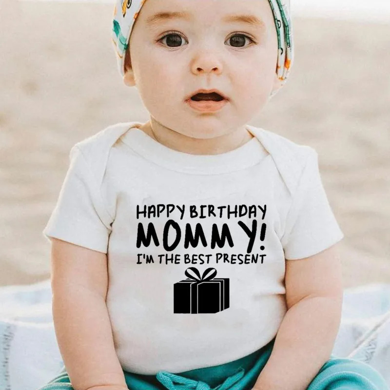 Happy Birthday Babysuit 宝宝哈衣爬服个性生日礼物印花包皮衣