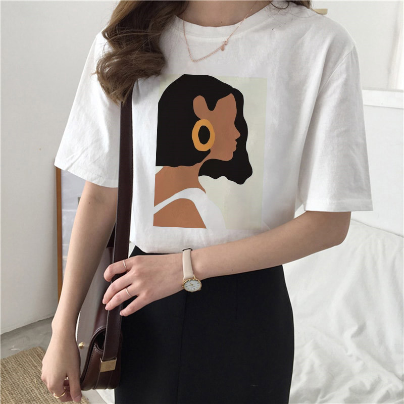 2022新款个性女人绘画短袖街头