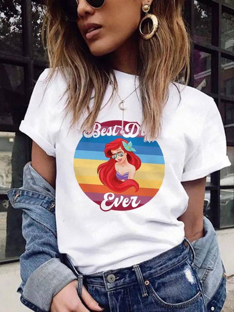 Princess Merida T shirt 欧美风时尚美人鱼公主T恤女休闲亲子装