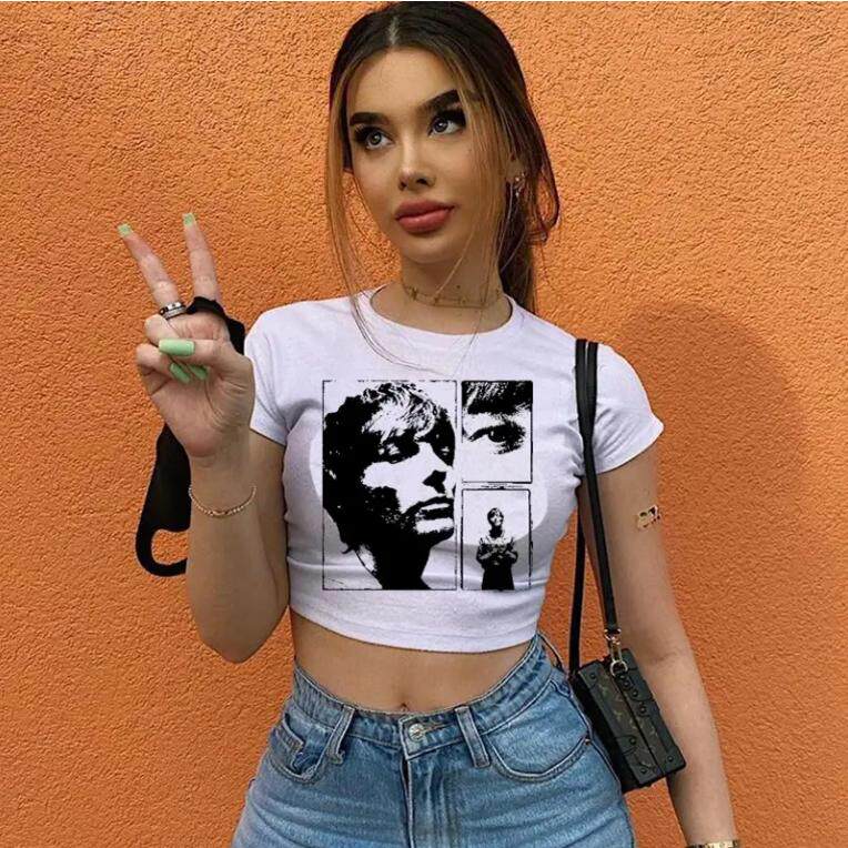 Short T shirt Women 夏季性感时尚女士露脐T恤短装短款休闲体恤