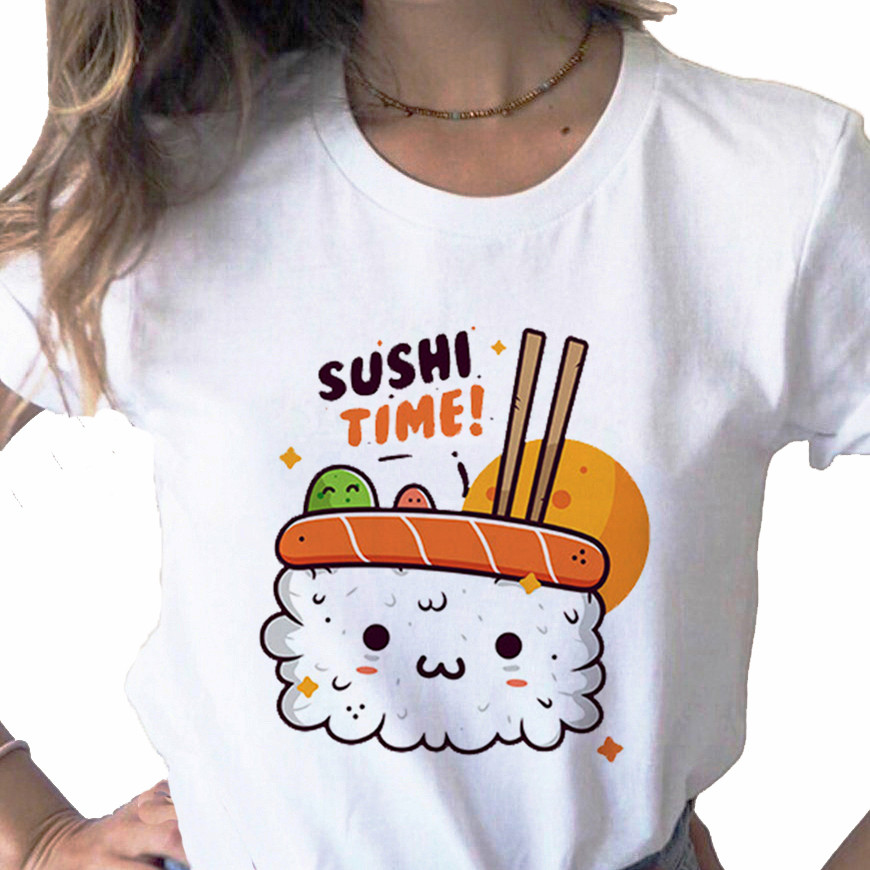 Lovely Sushi T shirt 2023初春夏季女士T恤个性寿司印花亲子装