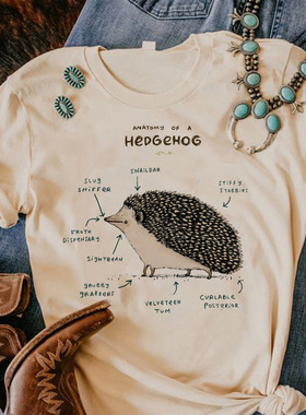 体恤衫2023年潮流时尚Hedgehog top 个性T桖男女短袖新款短袖t恤