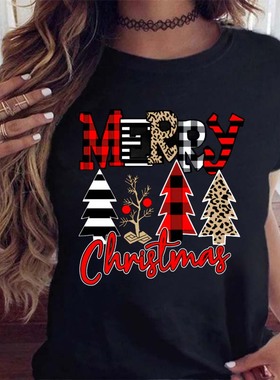 Christmas Tree Tshirt 圣诞节圣诞树T恤欧美时尚圣诞上衣亲子装