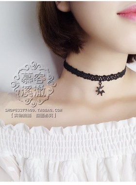 choker原宿日常几何弹力蕾丝项圈