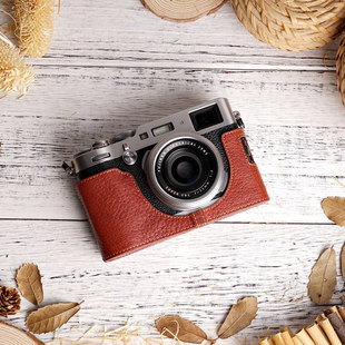 手工牛皮 富士X100F真皮保护套相机包皮套复古手柄底座配件 原创