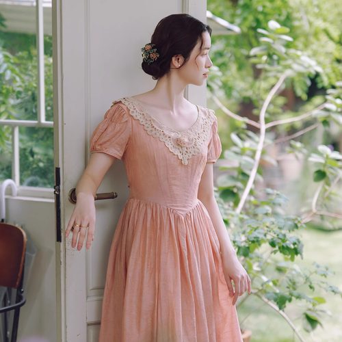 法式复古少女茶歇连衣裙