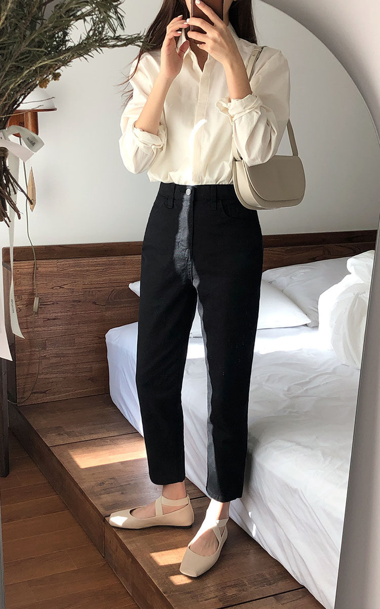 크로스 스트랩이 있는 한국 부드러운 가죽 스퀘어 토 발레 슈즈 여성용 다재다능한 복고풍 요정 메리 제인 플랫 슈즈