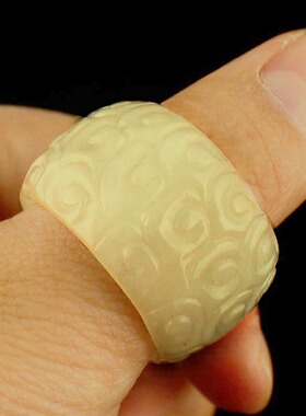 天然扳指新疆和田玉送证书