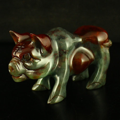 一口价 天然 仿古 岫玉 精工雕刻 摆件 发财猪 包邮