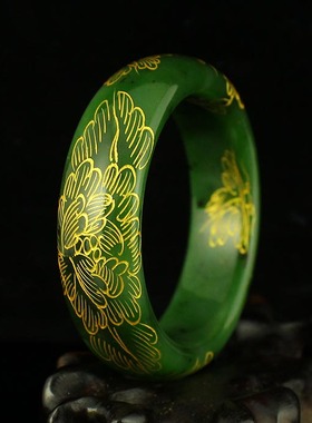 一口价天然新疆和田玉碧玉精工打磨 手镯 送证书 包邮