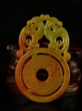 精工雕刻把件新疆和田玉送证书