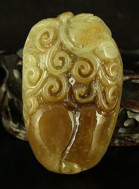 天然把件如意新疆和田玉送证书